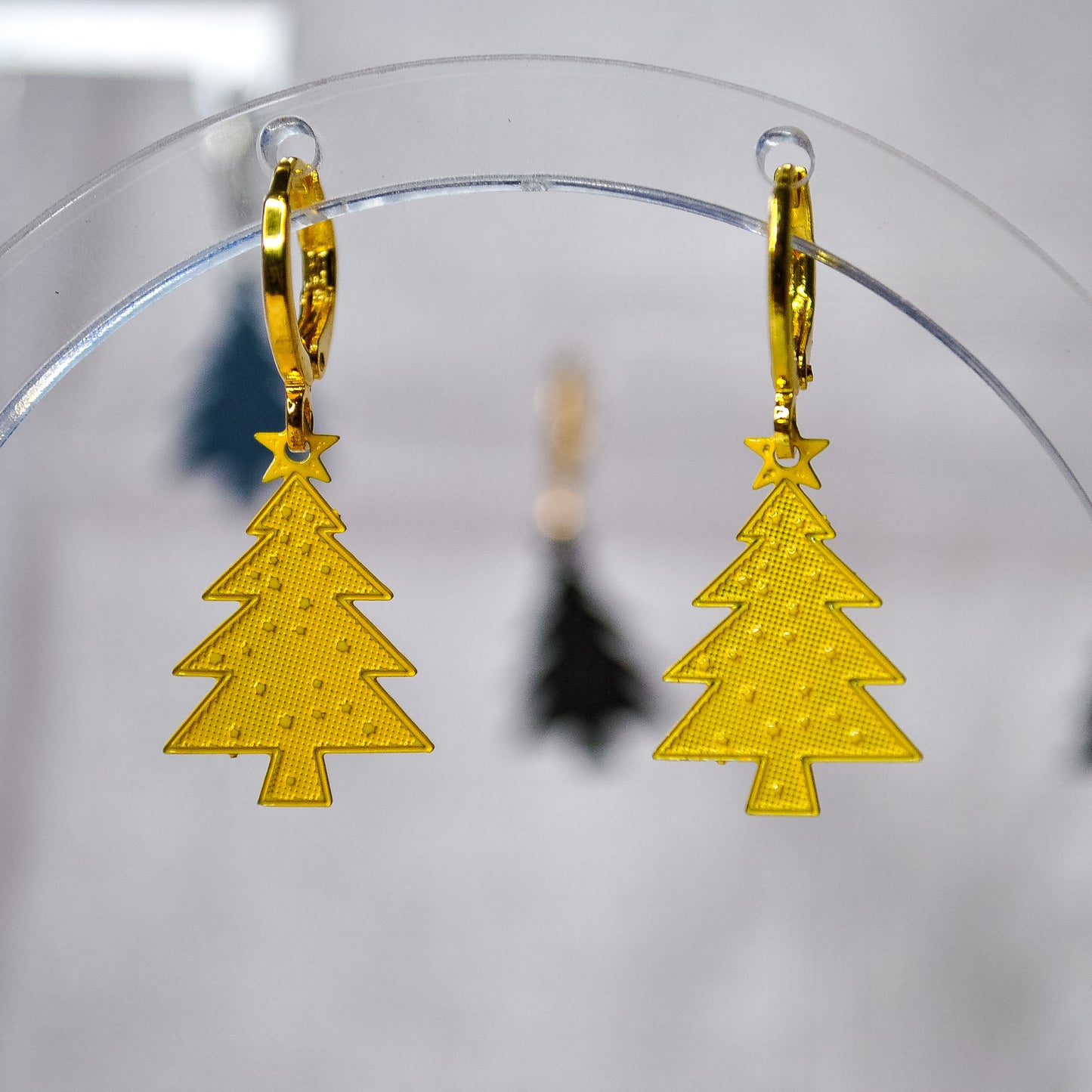 Bright Christmas Tree Huggie Hoop Earrings