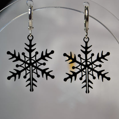 Bright Snowflake Huggie Hoop Earrings