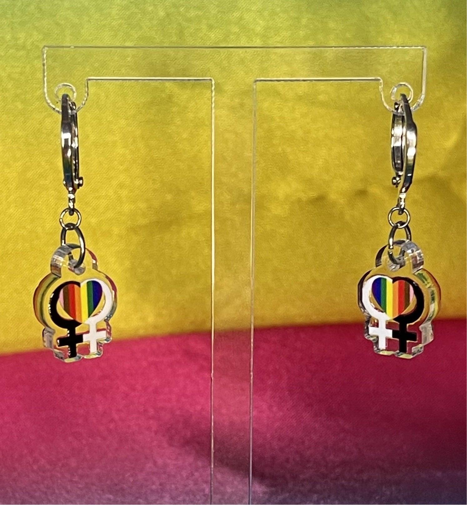 Progress Rainbow Venus Pride Flag Inspired Earrings - Lxyclr Authentic