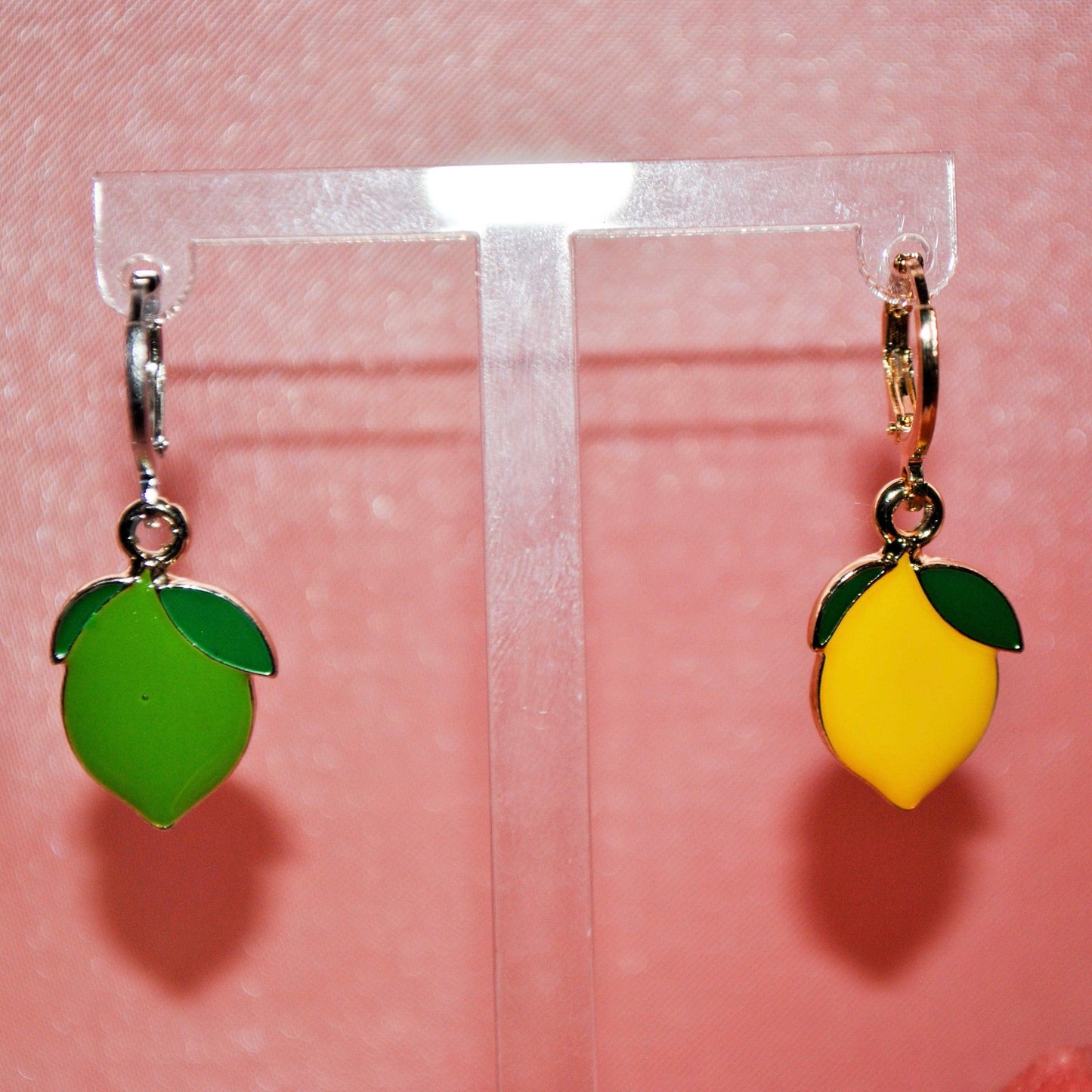 Lemon + Lime Enamel Huggie Hoop Earrings - Lxyclr Authentic