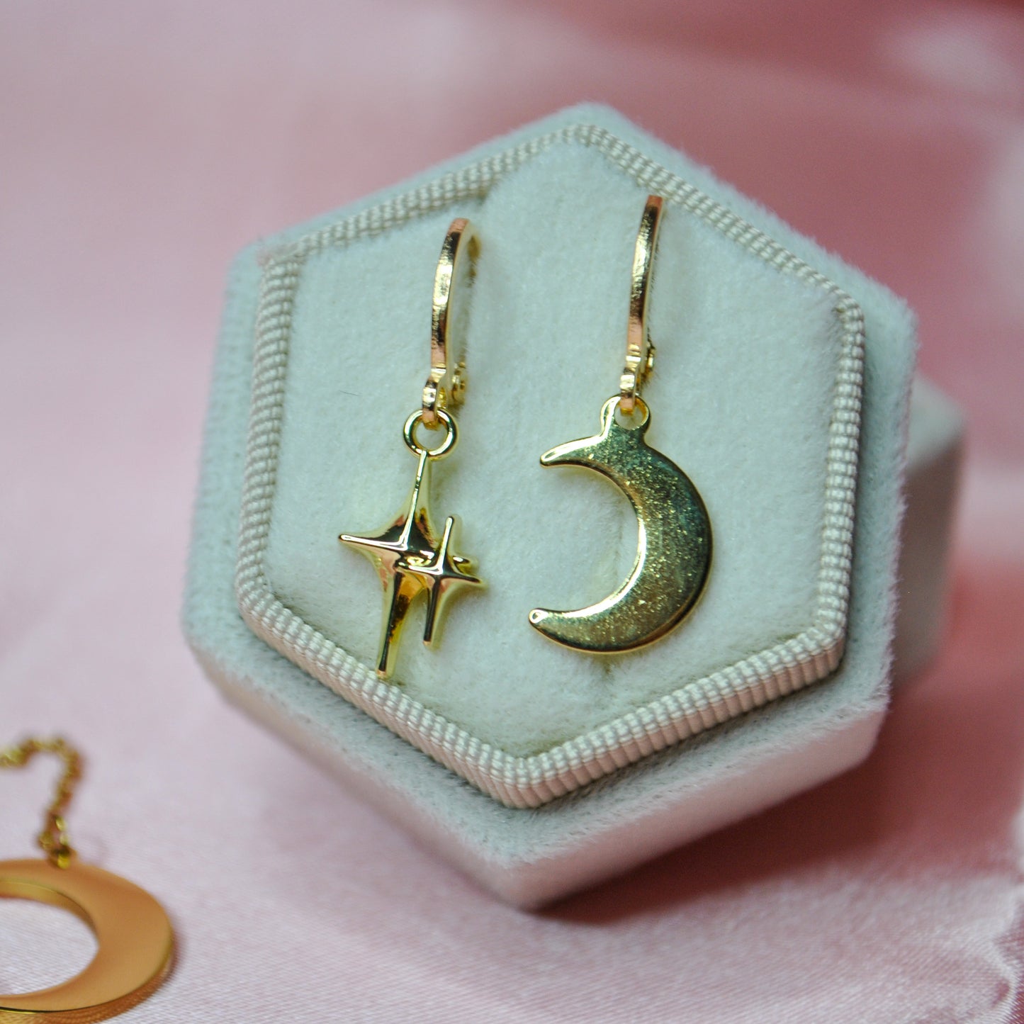 Statement Moon and Sparkle Huggie Hoops