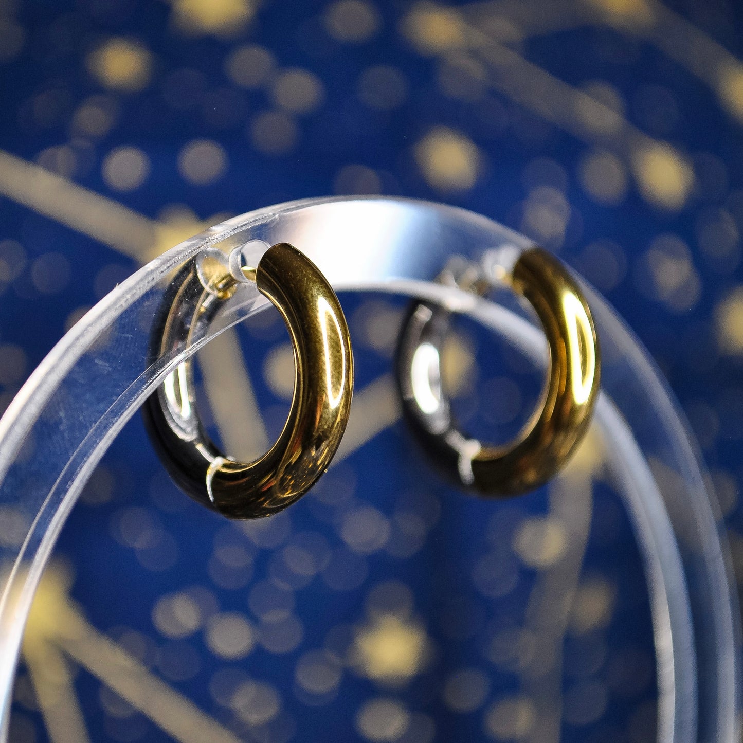 2-in-1 Silver & Gold Clicker Hoops