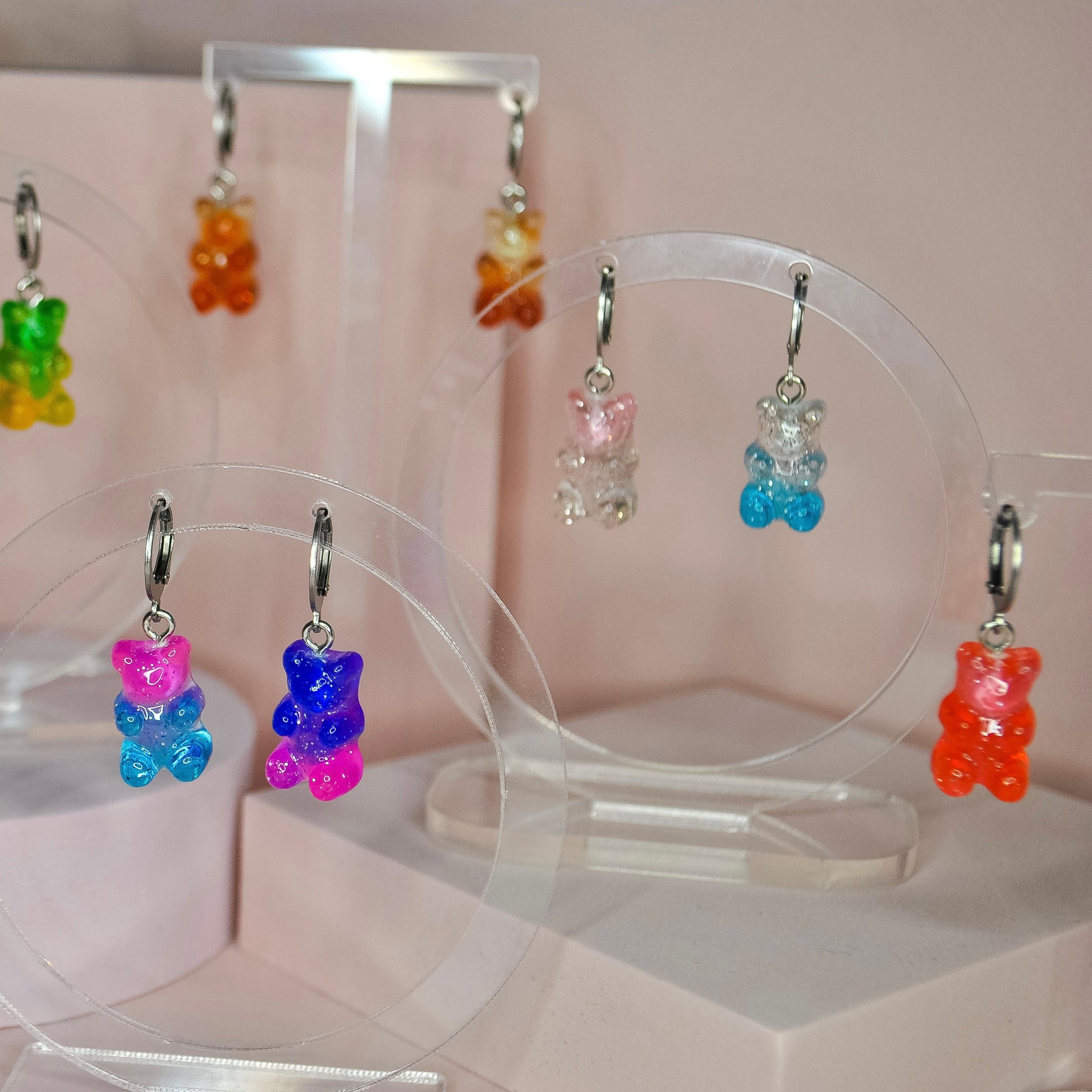 Glitter Gummy Bear Huggie Hoop Earrings - Lxyclr Authentic