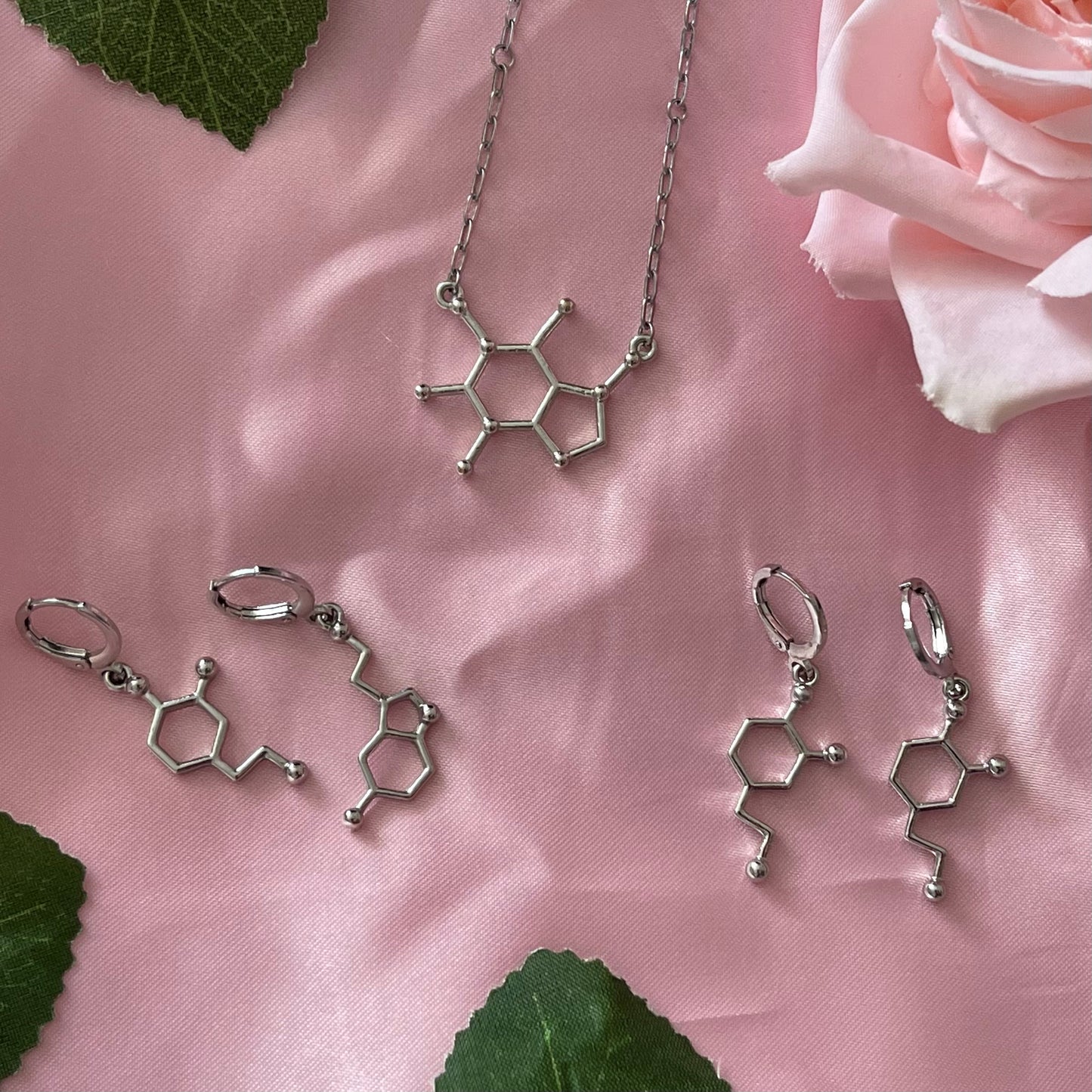 Serotonin and Dopamine Huggie Hoop Earrings - Lxyclr Authentic