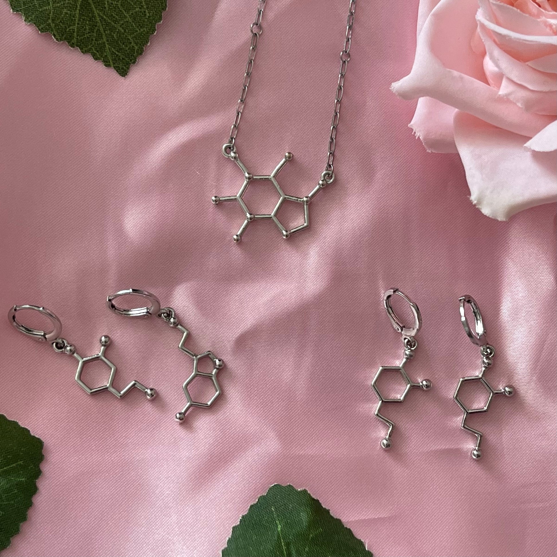 Serotonin and Dopamine Huggie Hoop Earrings - Lxyclr Authentic